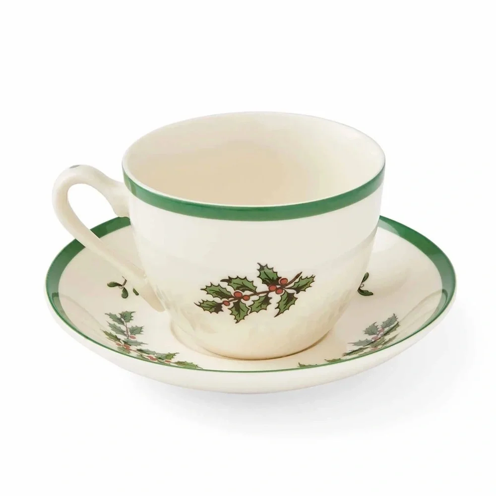 2 Spode Christmas Tree Tea Cup and Saucer Made in England